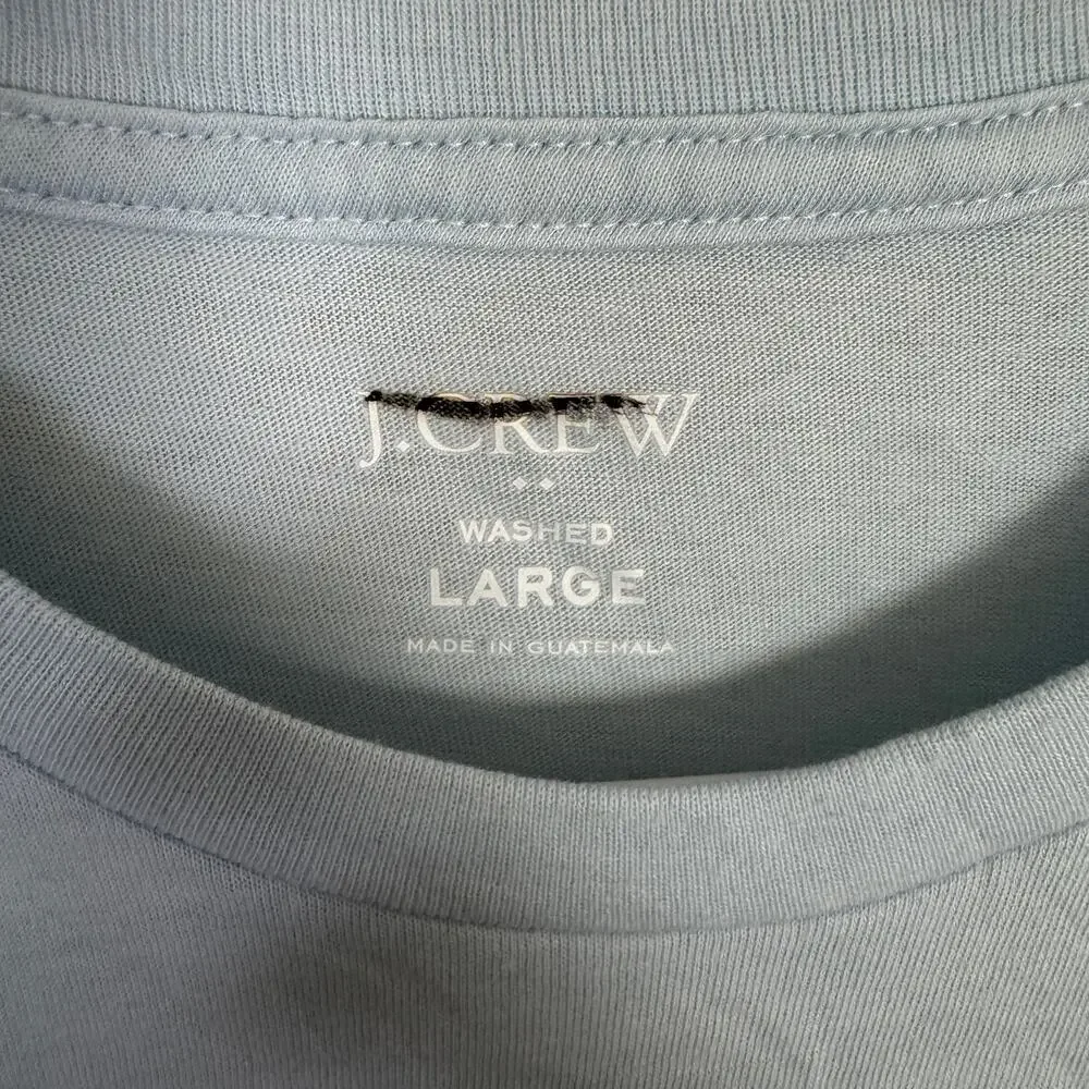 J.Crew Washed Jersey Pocket Tee Mens L Sky Mist Crewneck Pullover Short Sleeves